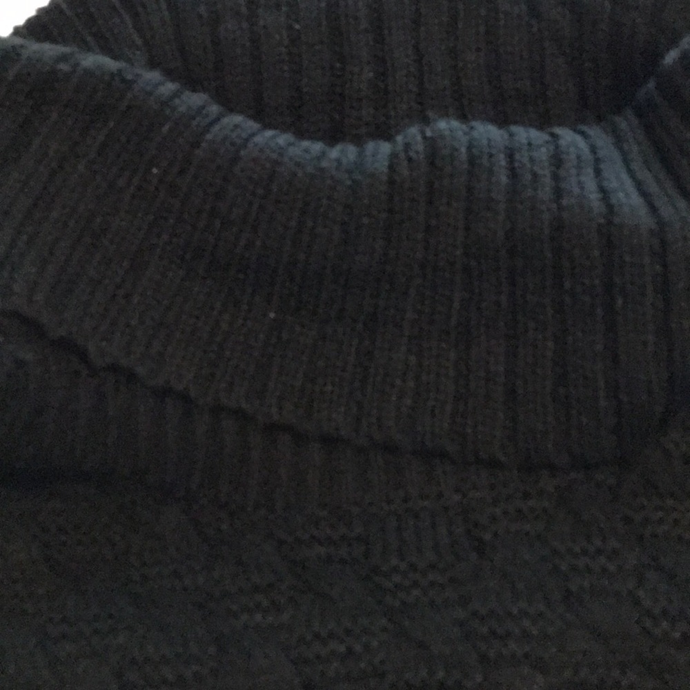Black cowl neck short sleeve black sweater